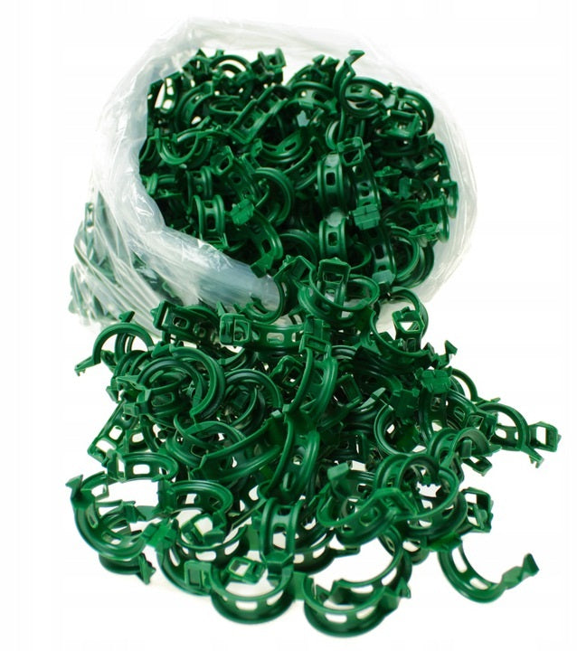 LARGE SET FOR GROWING TOMATOES CLASPS CLIPS STEM CLIPS SHOOTS STRING Color green