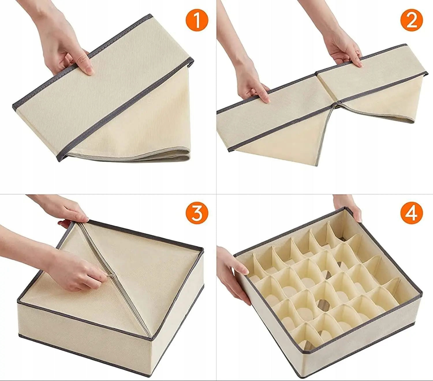 LARGE SET OF 4PCS UNDERWEAR CLOSET DRAWER ORGANIZERS SOCKS CLOTHES Number of pieces 4 pcs