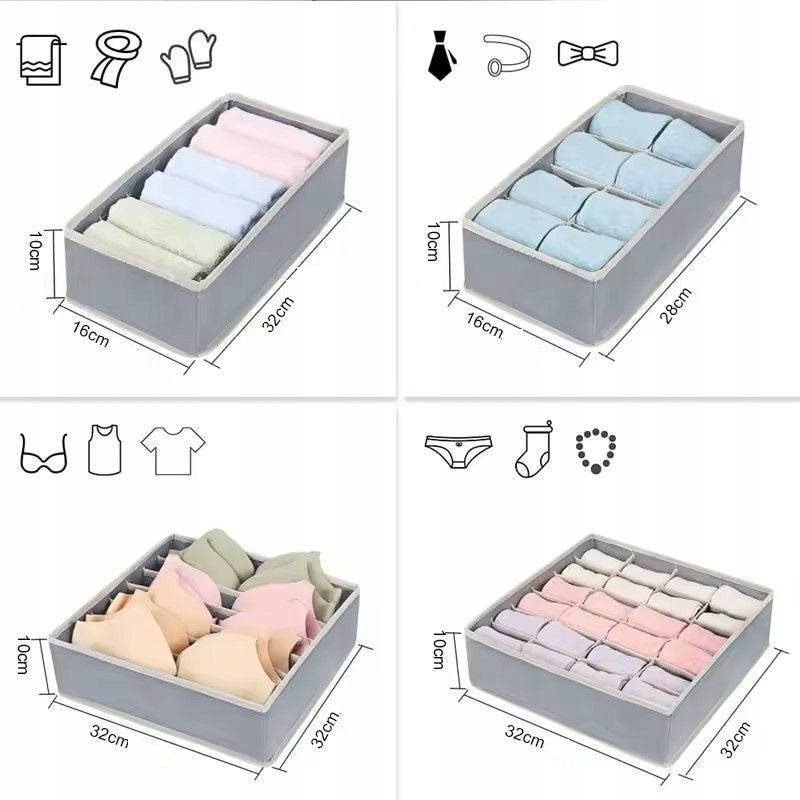 LARGE SET OF 4PCS UNDERWEAR CLOSET DRAWER ORGANIZERS SOCKS CLOTHES Product width 48 cm