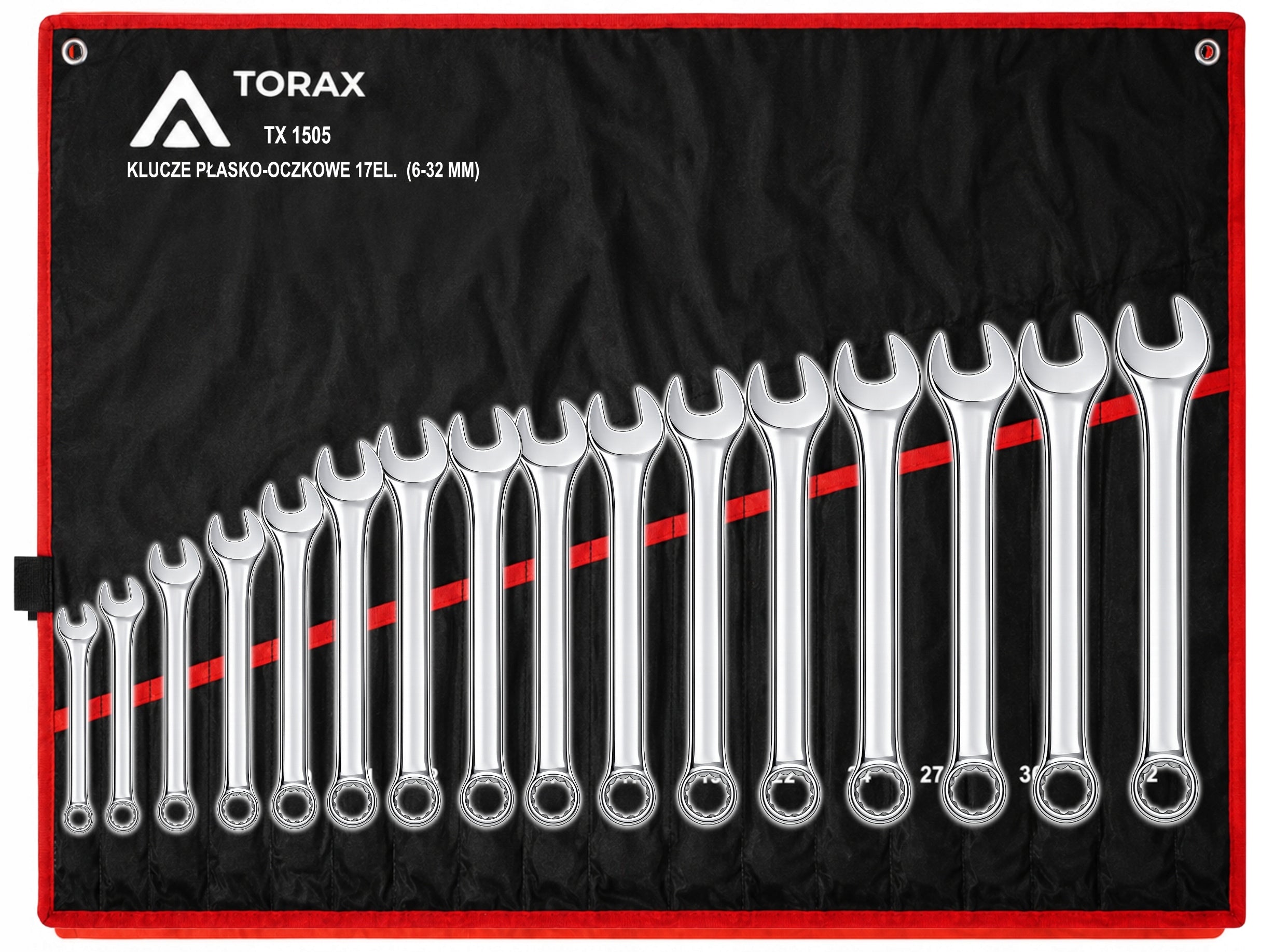 LARGE SET OF FLAT-EYE WRENCHES 17el CRV 6-32mm FLAT MAT CASE Manufacturer code TX1505