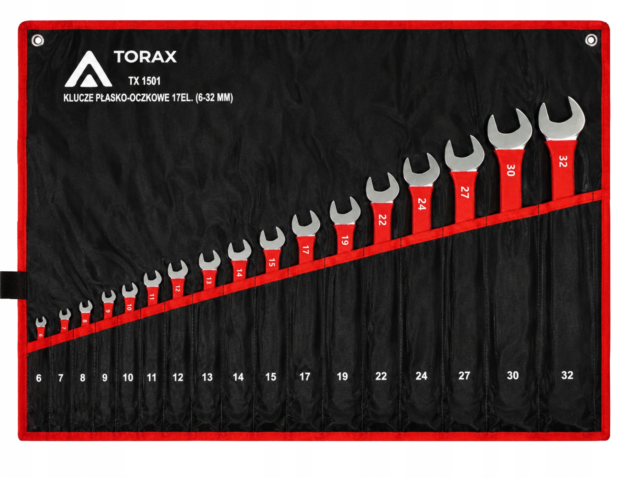 LARGE SET OF FLAT-EYE WRENCHES 17el CRV 6-32mm RUBBER FLAT MAT Manufacturer code TX1501