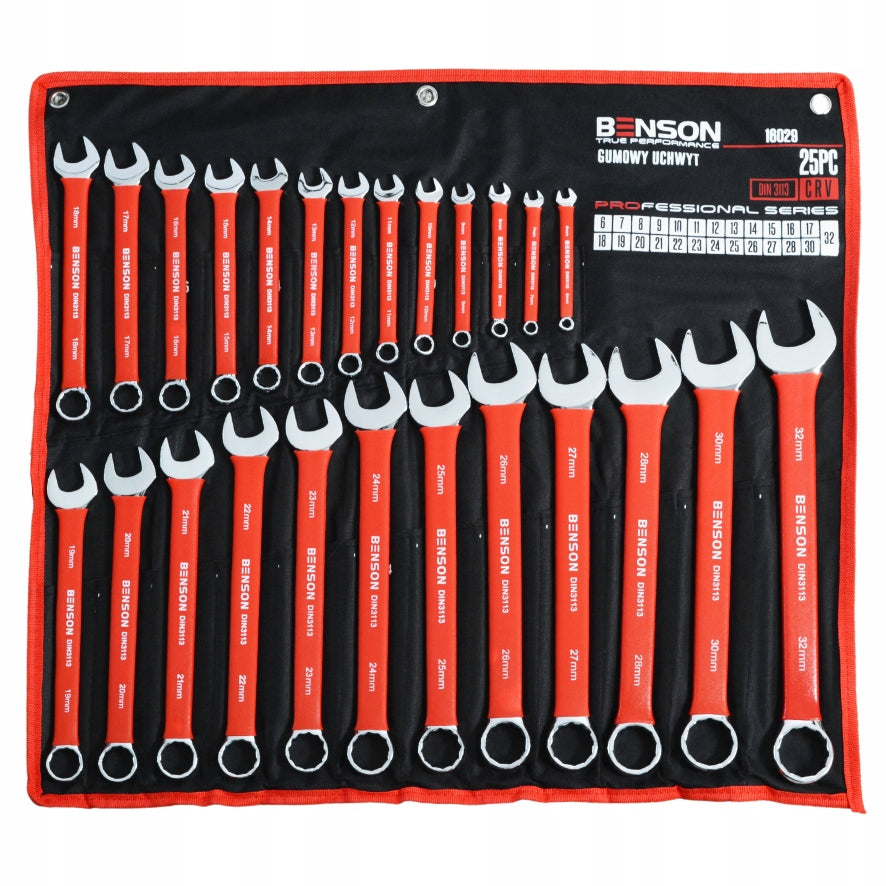 LARGE SET OF FLAT WRENCHES RUBBER 6-32MM 25EL MAT BENSON BY BLACK Brand Black