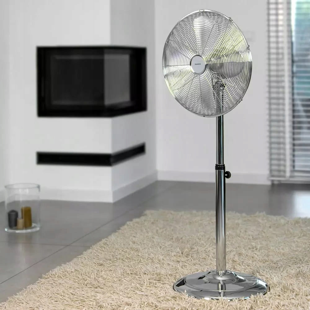 LARGE STEEL Standing Fan Floor Fan SILVER KLAUSBERG Brand Klausberg