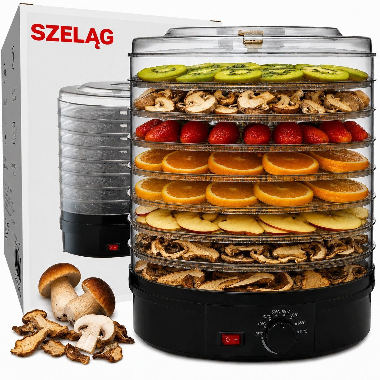 LARGE STRONG FOOD DRYER 500W 8 SIEVES FOR HERB MUSHROOM FRUIT