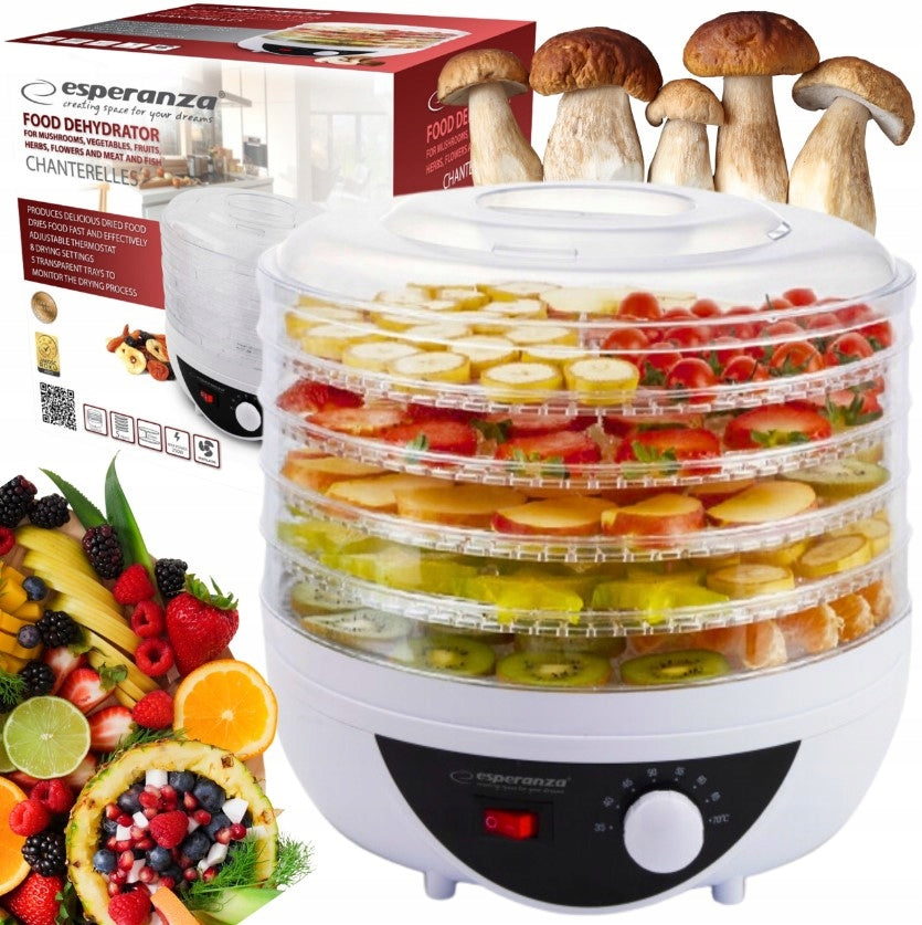 LARGE STRONG VEGETABLE FRUIT MUSHROOM DRYER HERBS 250W 5-SIT 8-PROGRAMS