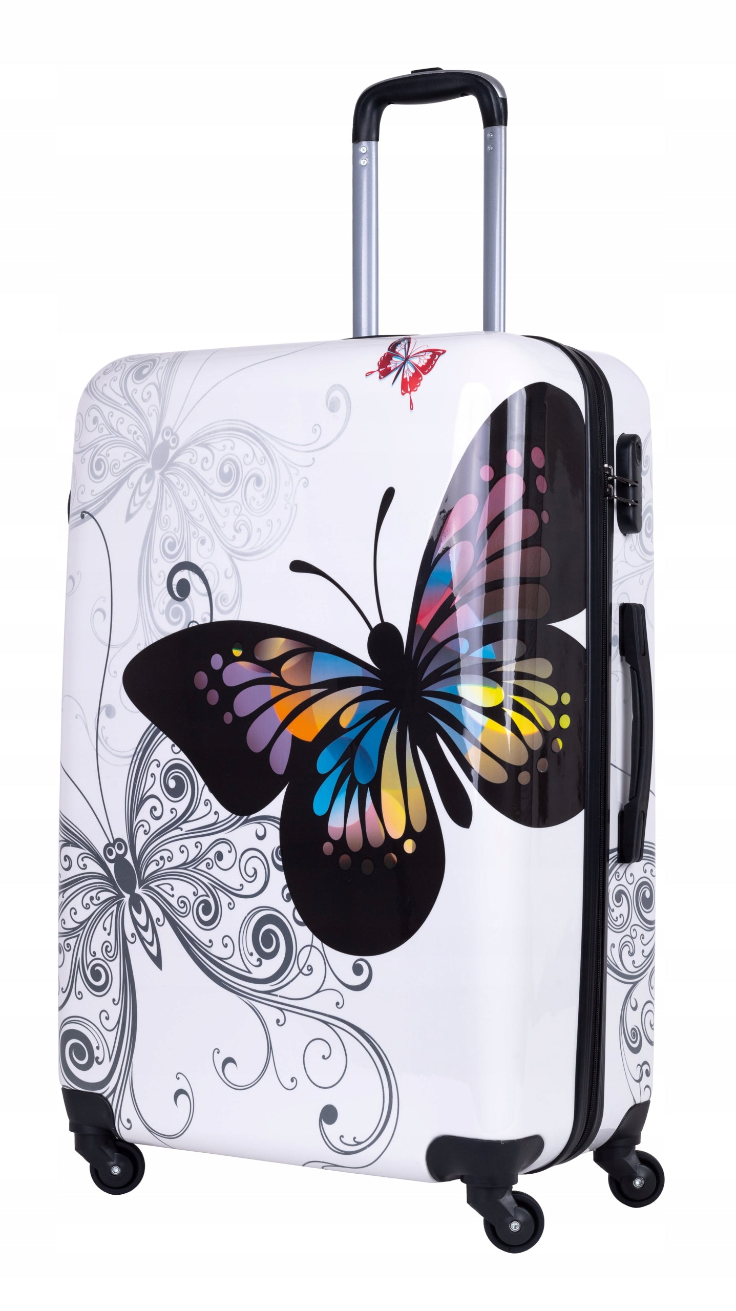 LARGE SUITCASE TRAVEL LUGGAGE POLYCARBON BAGIA 90L 4 WHEELS SUITCASE