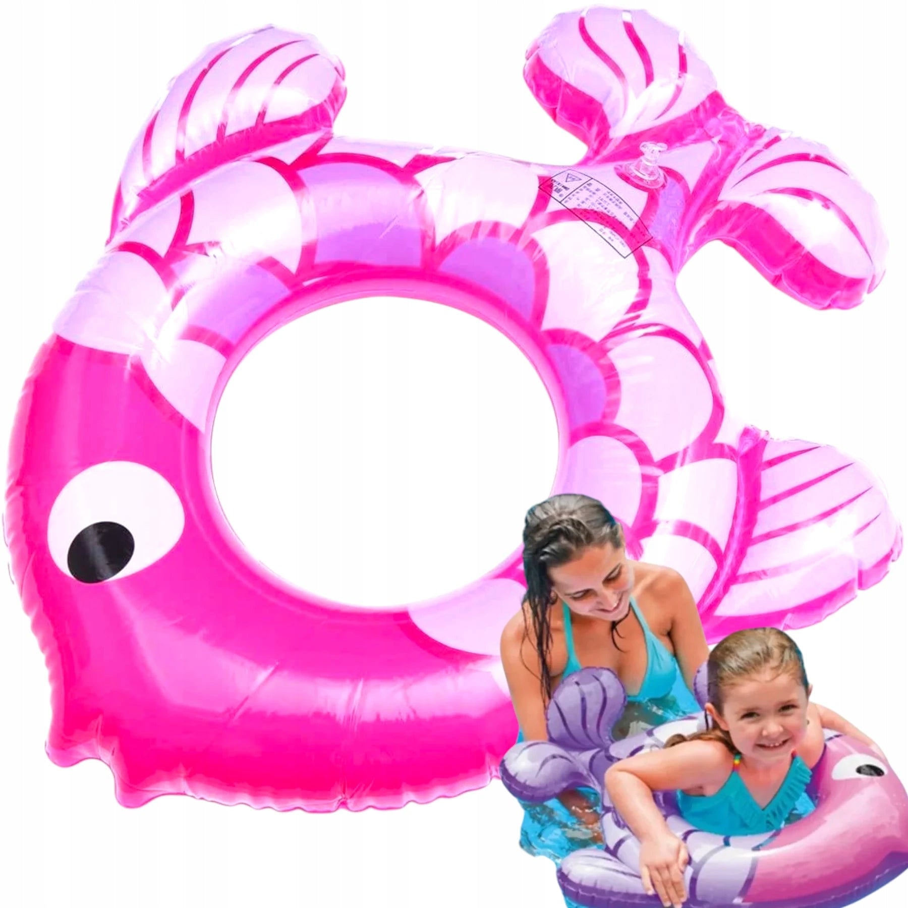 LARGE SWIMMING WHEEL FOR KIDS FISH MATTRESS 2in1 INFLATABLE WHEEL FOR POOL Manufacturer code 5907419721456
