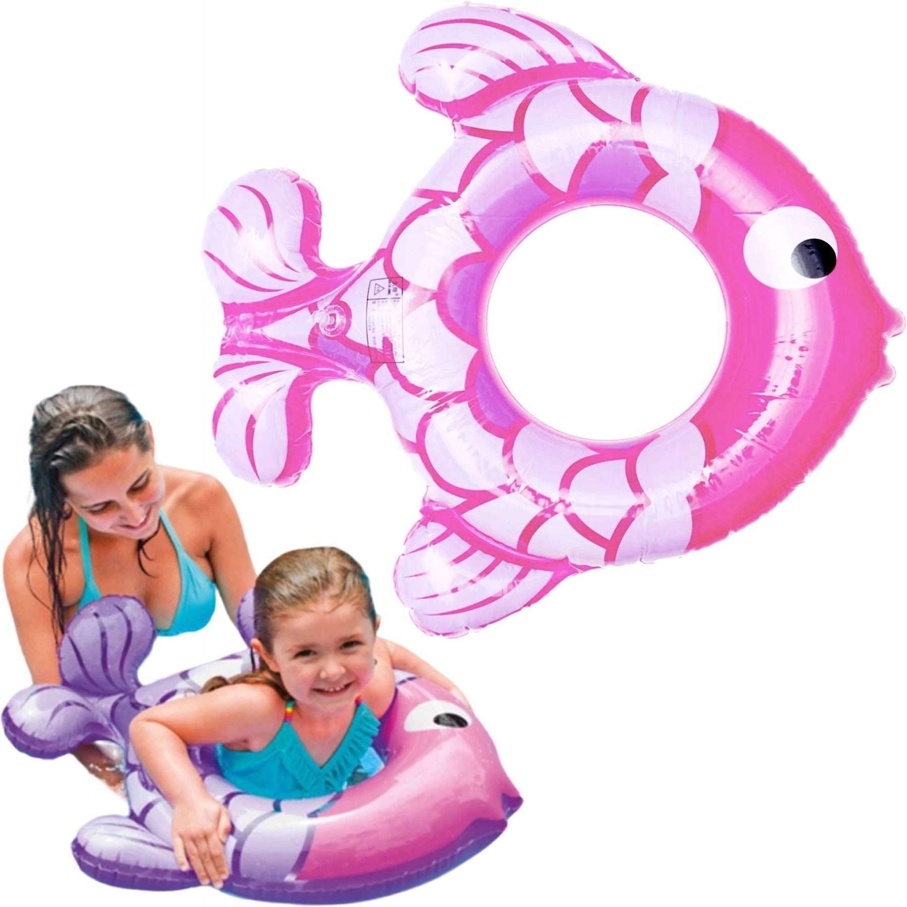 LARGE SWIMMING WHEEL FOR KIDS FISH MATTRESS 2in1 INFLATABLE WHEEL FOR POOL Packaging status original