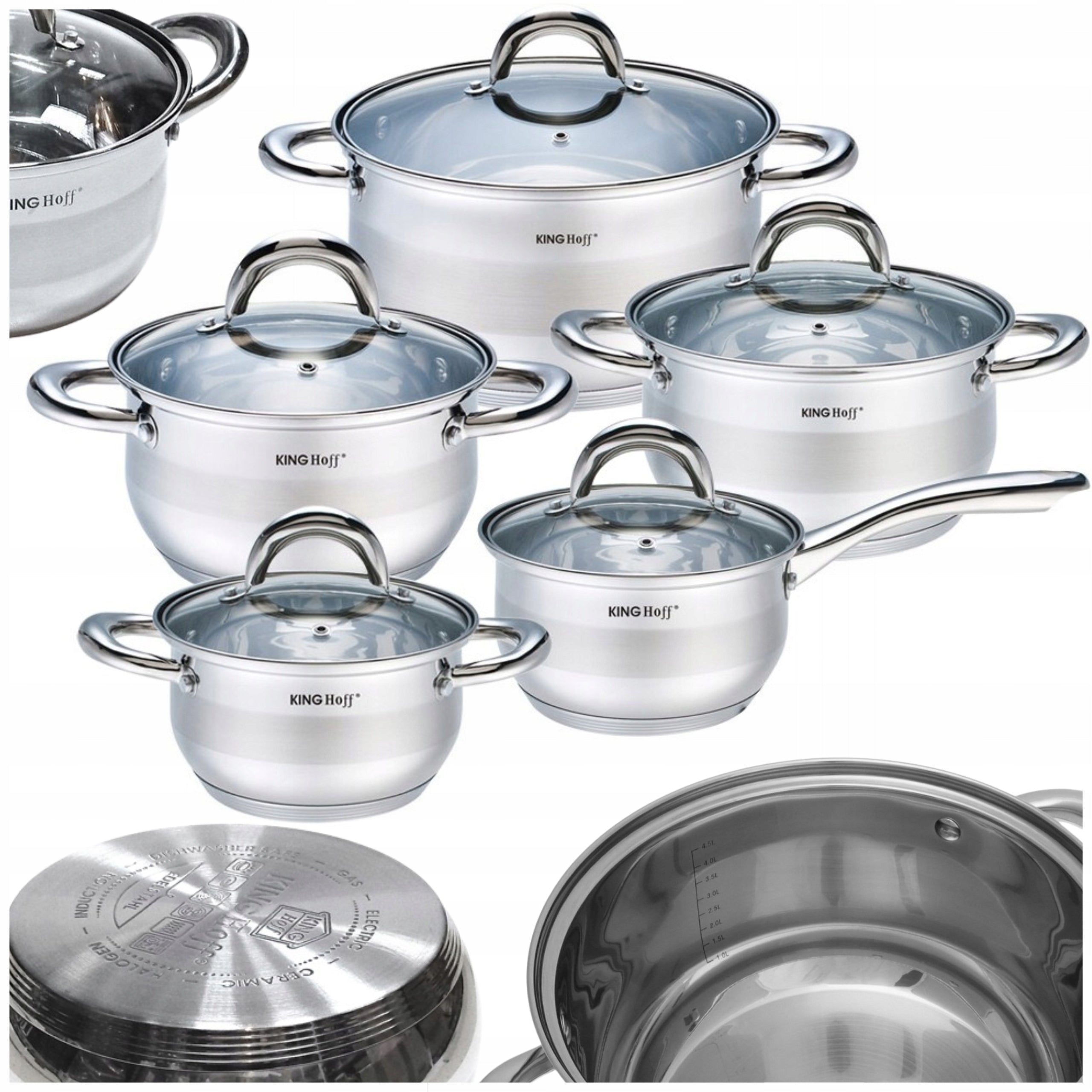 LARGE Solid POT SET 10el RONDEL STAINLESS STEEL POTS DISHWASHER