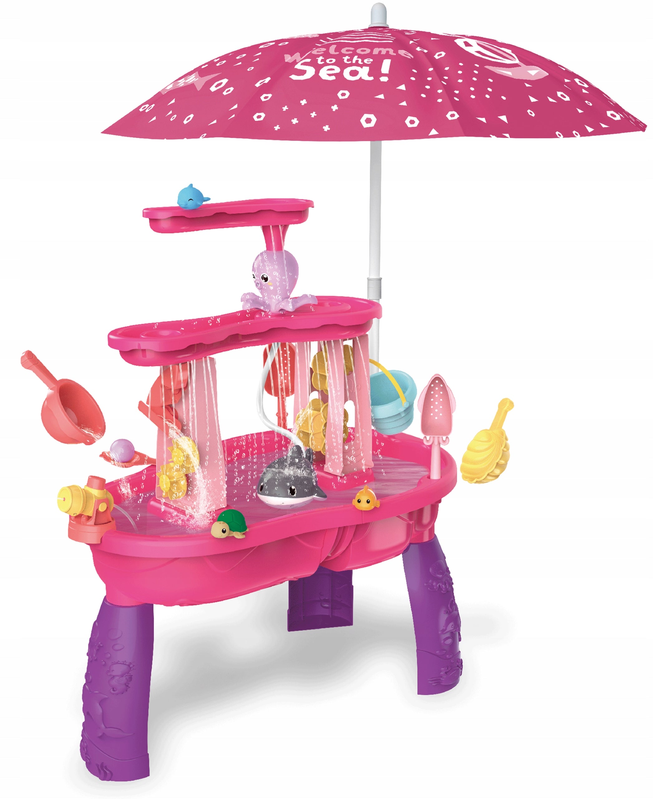 LARGE TABLE WATER TABLE SANDBOX FOR CHILDREN ELECTRIC WATERFALL +UMBRELLA Brand Matadi
