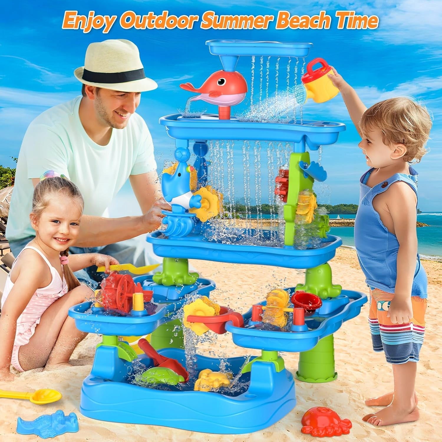LARGE TABLE WATER TABLE SANDBOX FOR CHILDREN TO PLAY 6 FLOORS XL MATADI Color multicolor