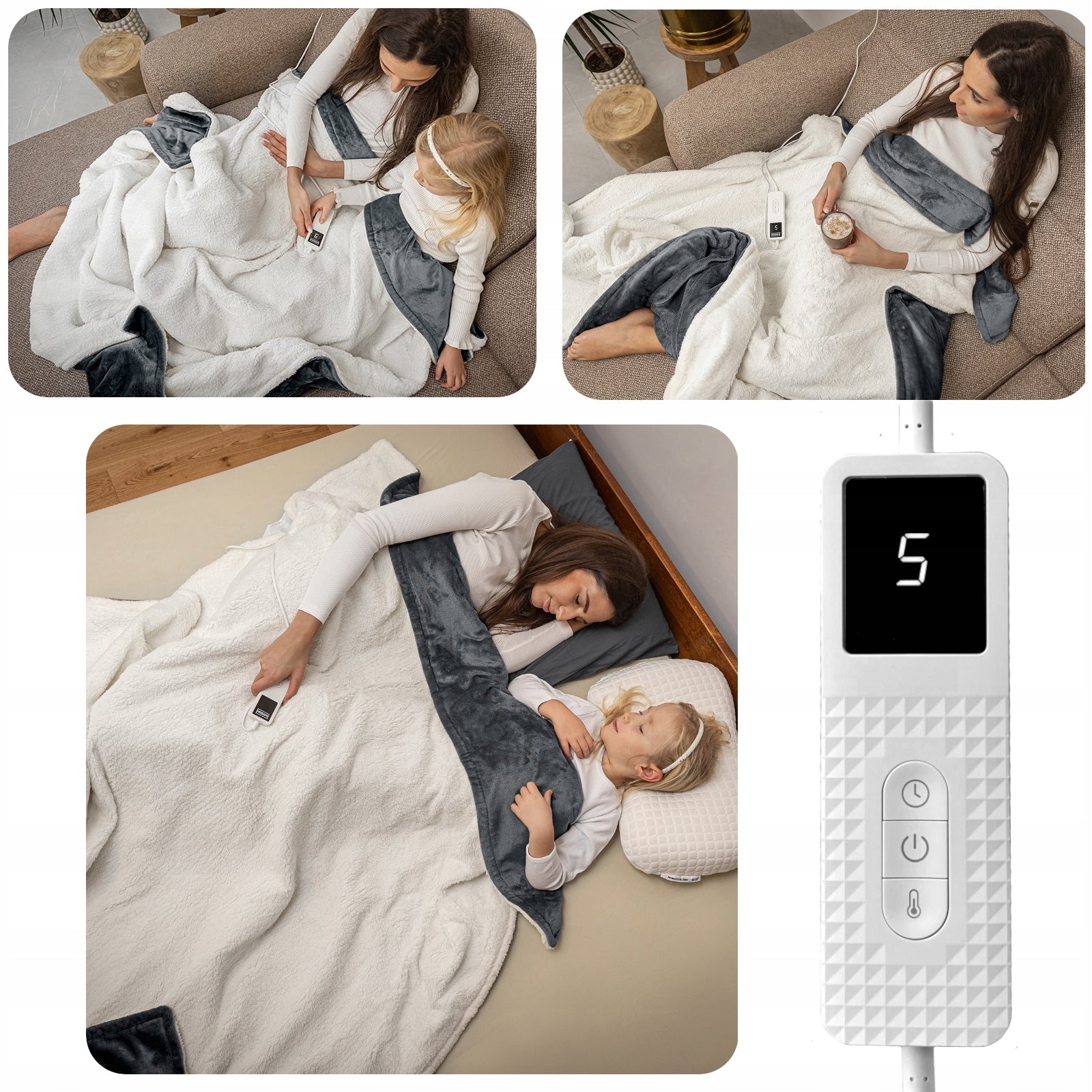 LARGE THICK BLANKET ELECTRIC FLEECE HEATING MAT REMOTE CONTROL LCD 160W + TIMER Medical device no