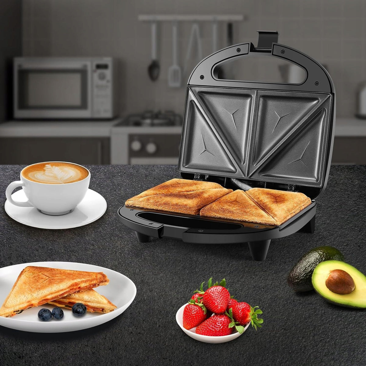 LARGE TOASTER SANDWICH TOASTER GRILL NONSTICK COATING Power rating 750 W