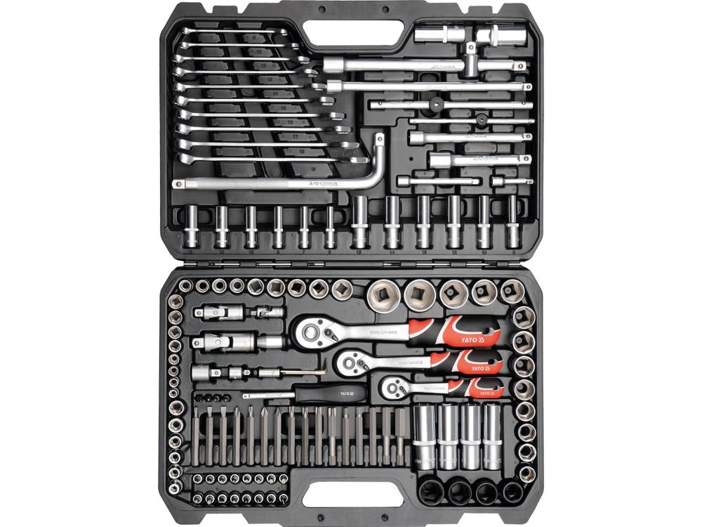 LARGE TOOL SET TOOL CASE KEYS BITS CAPS 128el YATO Brand Yato