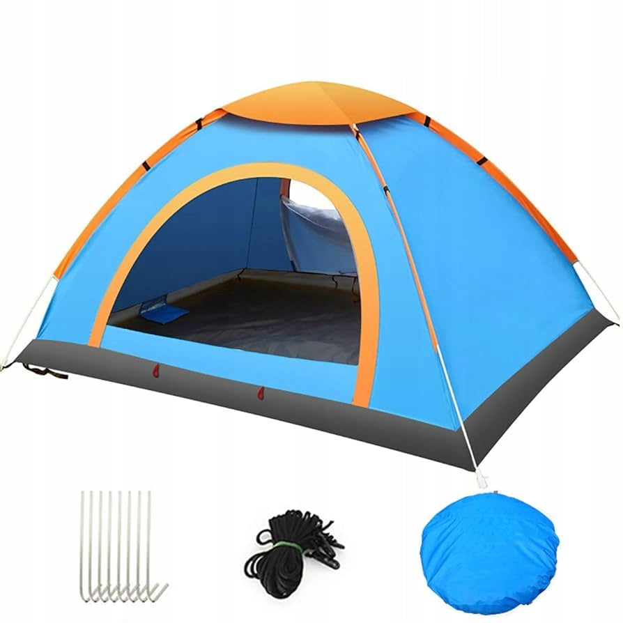LARGE TOURIST TENT 3-PERSON IGLO 150x200 cm with mosquito net mix of colors