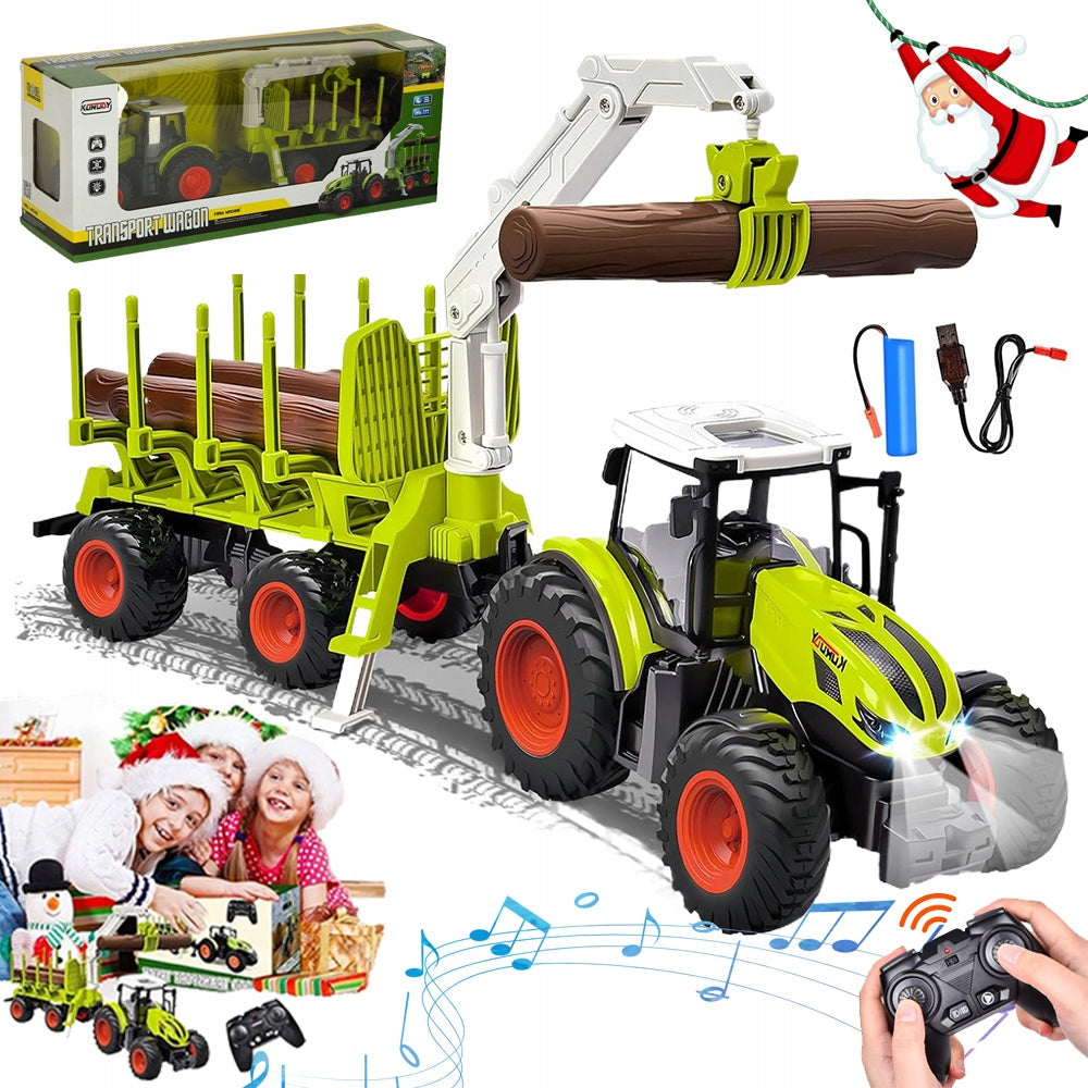 LARGE TRACTOR REMOTE CONTROLLED OFF-ROAD TRACTOR WITH RUBBER WHEELS GIFT