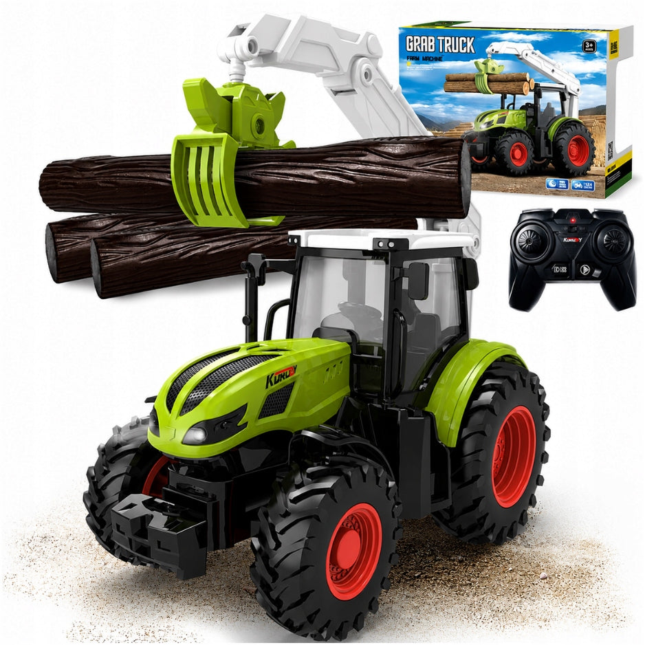 LARGE TRACTOR REMOTE CONTROLLED WOOD TRACTOR SIMULATION GIFT SET