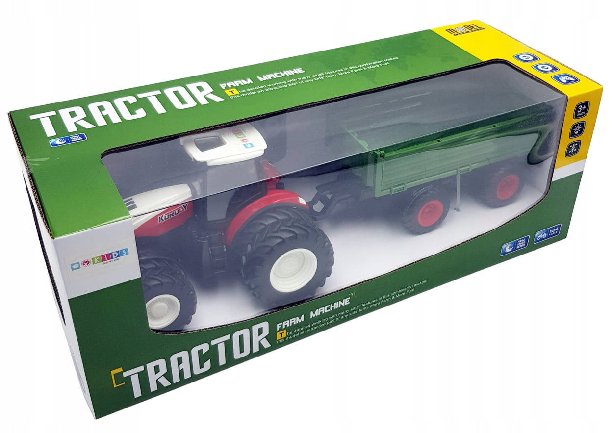 LARGE TRACTOR WITH TRAILER CIAGNIK Remote controlled on REMOTE CONTROL LED lights Brand Sapphire Kids