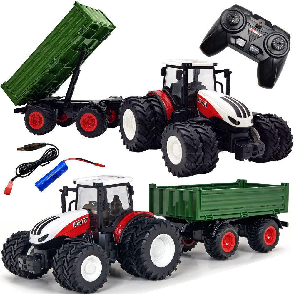 LARGE TRACTOR WITH TRAILER CIAGNIK Remote controlled on REMOTE CONTROL LED lights