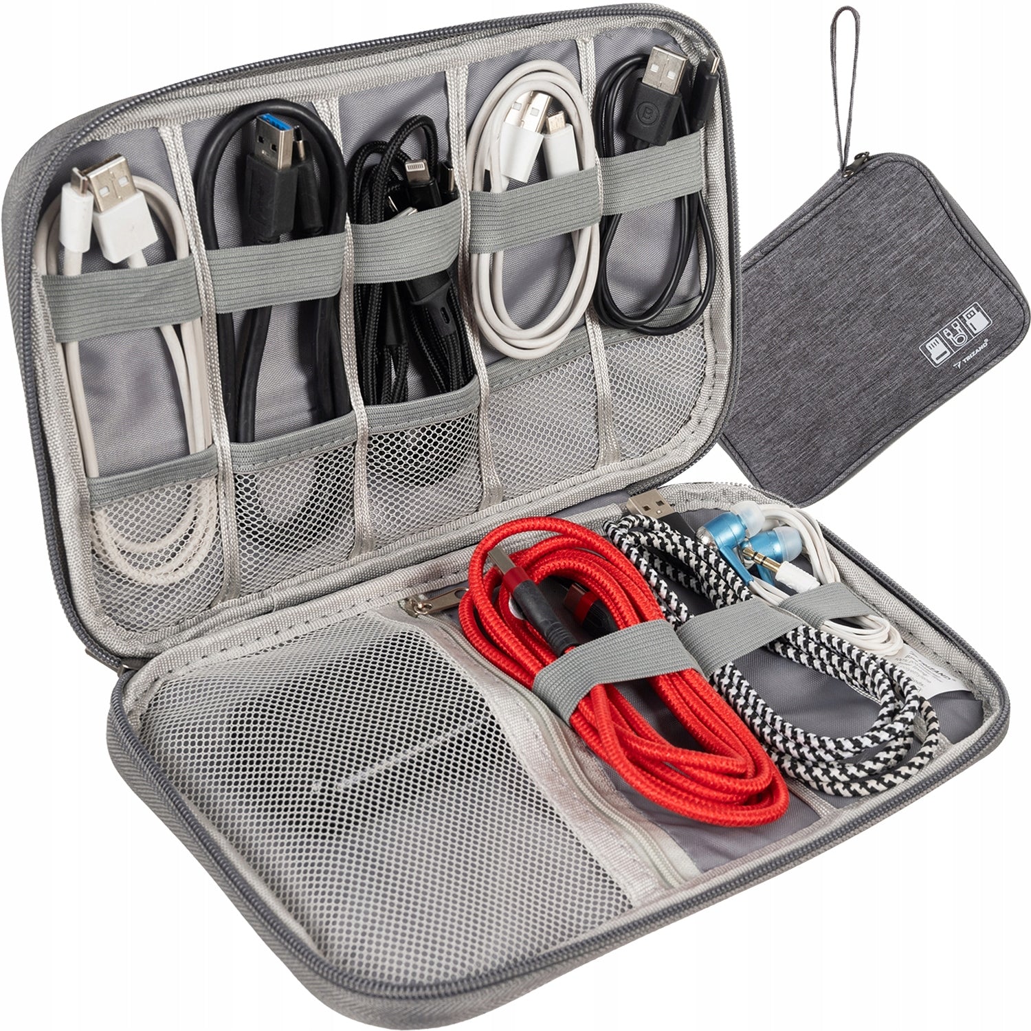 LARGE TRAVEL ORGANIZER FOR CHARGER CABLES FOR CABLES CASE + HOLDER