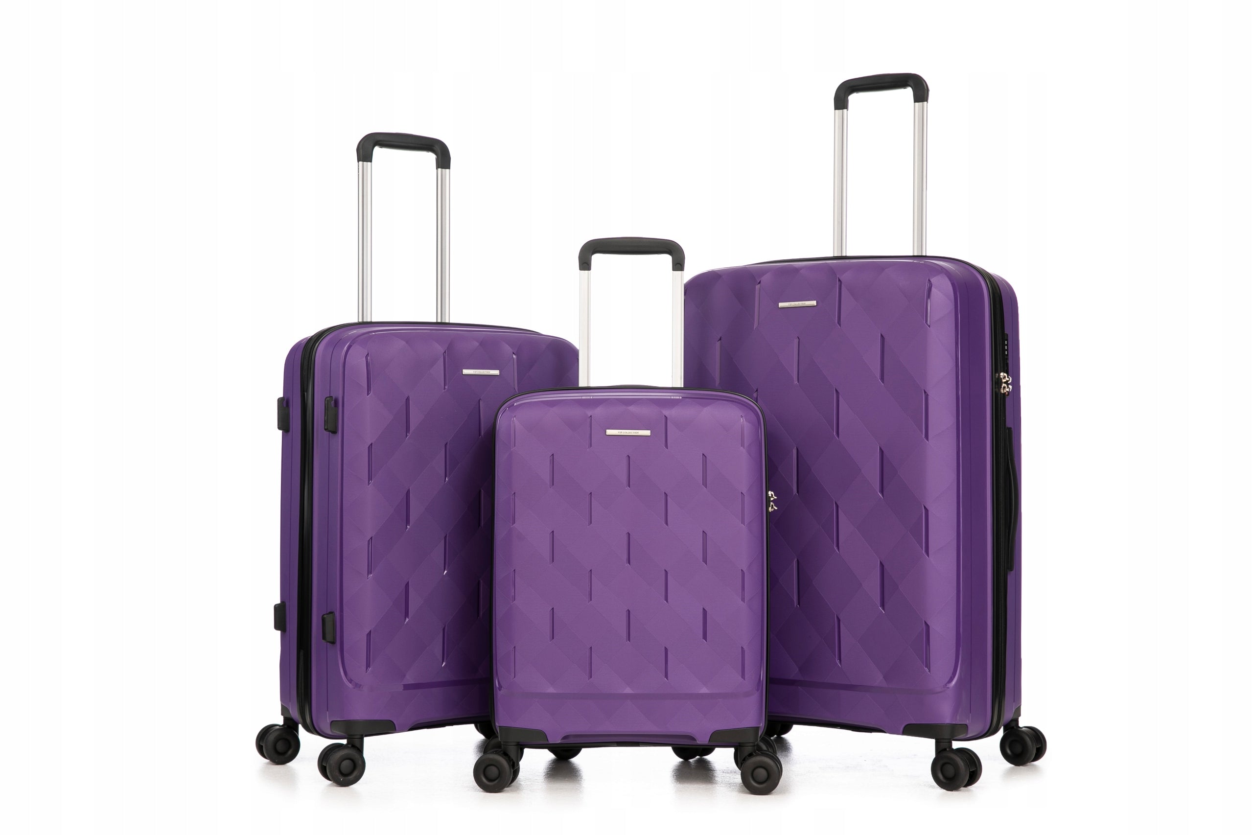 LARGE TRAVEL SUITCASE WITH WHEELS HARD 28" POLYPROPYLENE CAPRI VIOLET Brand Vip Collection