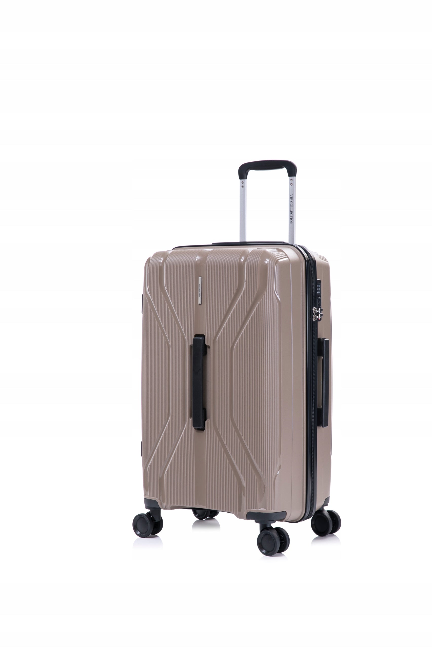 LARGE TRAVEL SUITCASE WITH WHEELS HARD XXL 29" LIGHT COFFEE POLYPROPYLENE Manufacturer code WALIZKA DUŻA NA KÓŁKACH TWARDA XXL 29" COFFEE