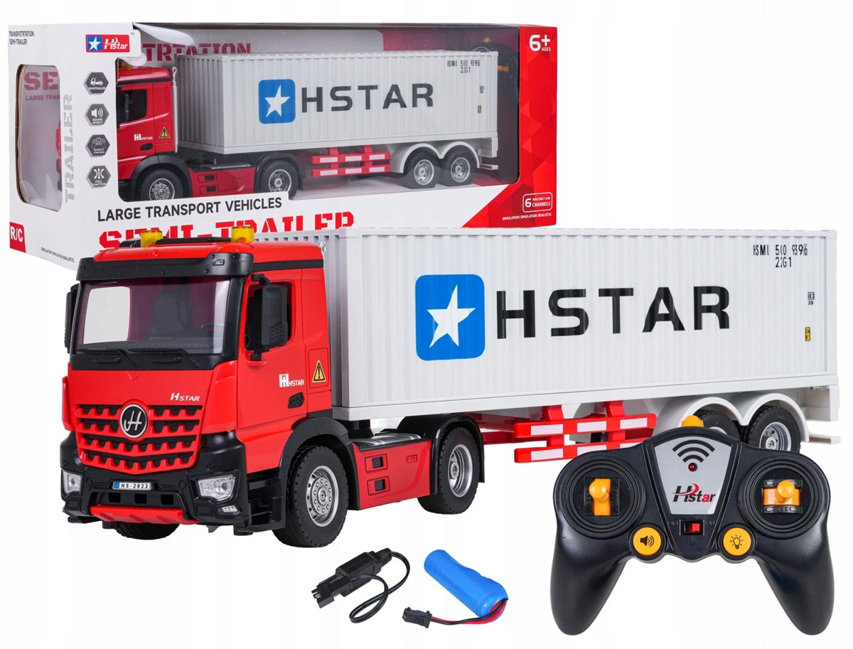 LARGE TRUCK REMOTE CONTROLLED AUTO rc TIR CONTAINER SHIP PILOT XXL 53 cm Manufacturer code CIĘŻARÓWKA Z KONTENEREM