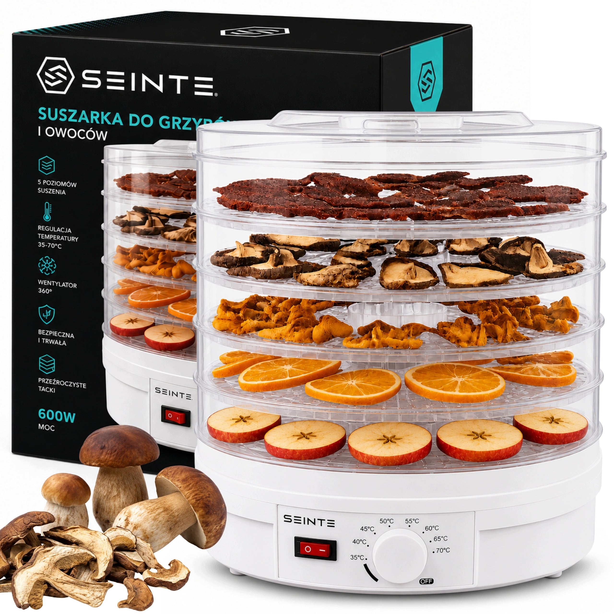 LARGE VEGETABLE FRUIT MUSHROOM HERB DRYER POWER 500W 5 TRAYS