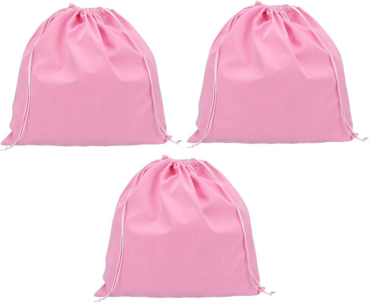 LARGE VELVET BAGS WITH STRINGS 3 PCS 35X35 CM PINK
