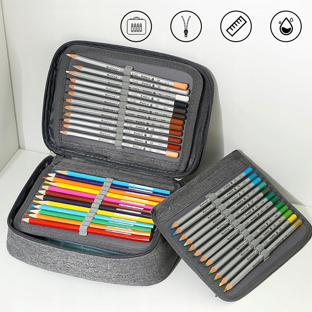 LARGE WATER-RESISTANT PENCIL CASE WITH ELASTIC HANDLES FOR 72 PENCILS Product weight with unit packaging 0.355 kg