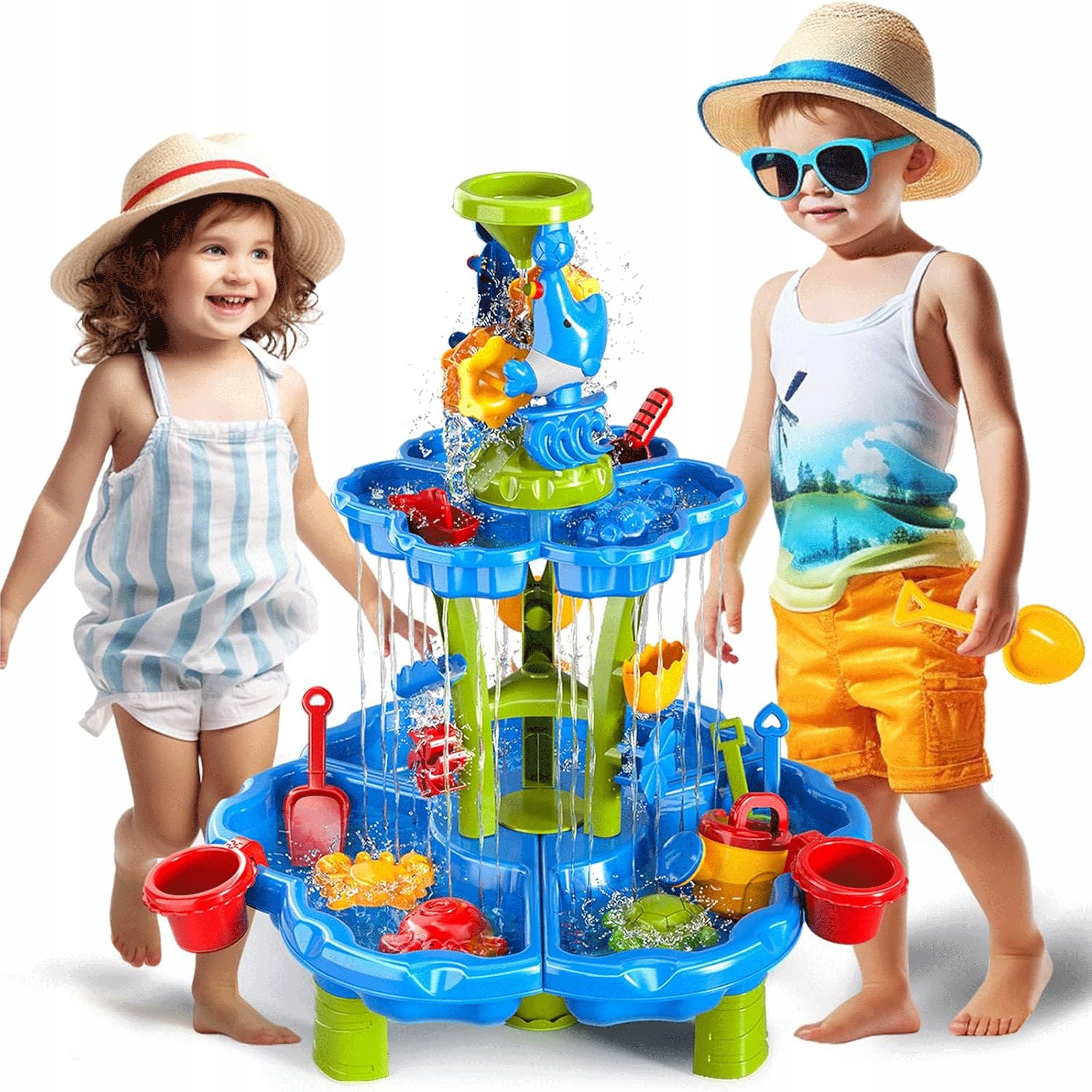 LARGE WATER TABLE SANDBOX TABLE 3 FLOORS FOR PLAYING WATER WHEELS MATADI