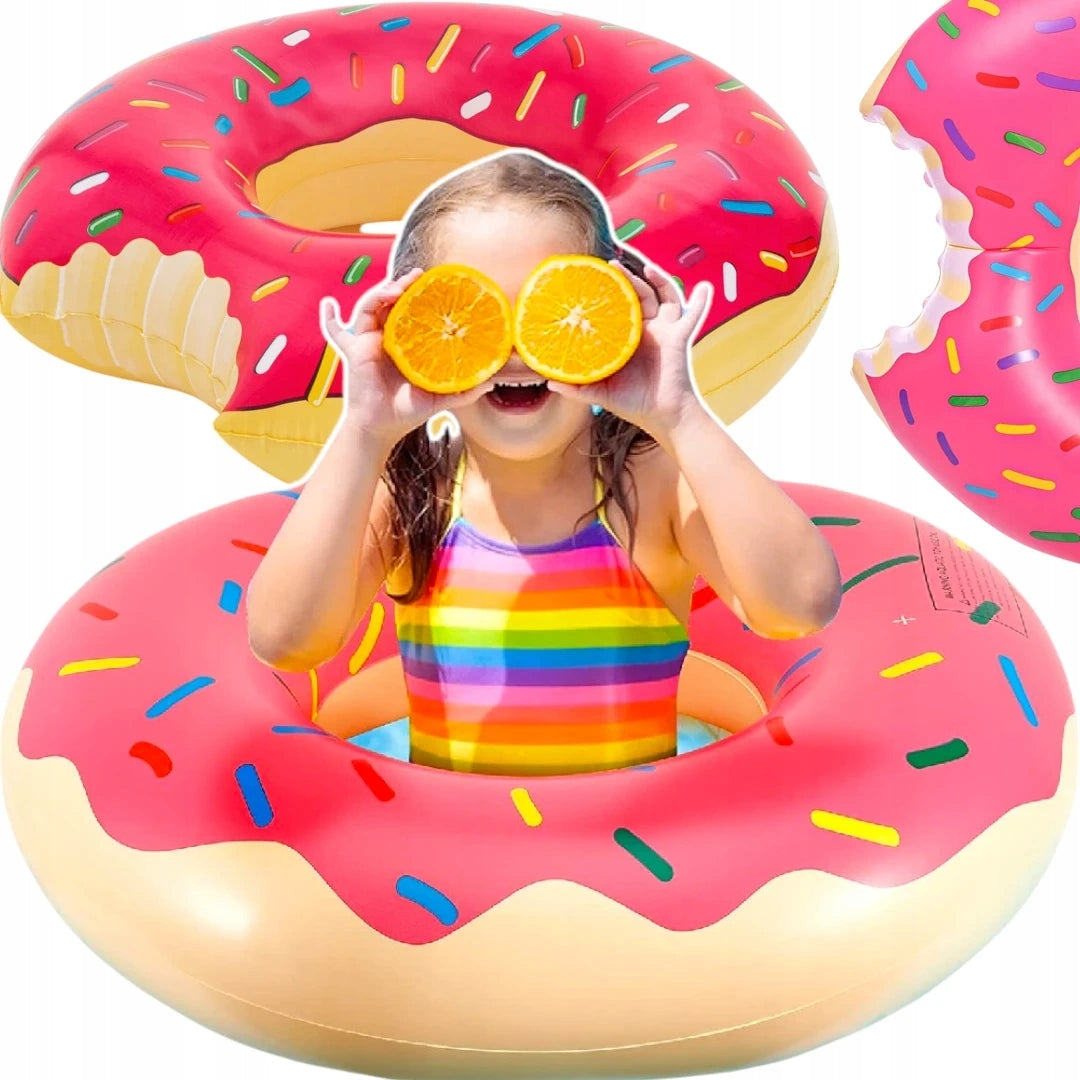 LARGE WHEEL INFLATABLE DONUT FOR SWIMMING MATTRESS DONUT XXL FOR CHILDREN'S POOL Packaging status original