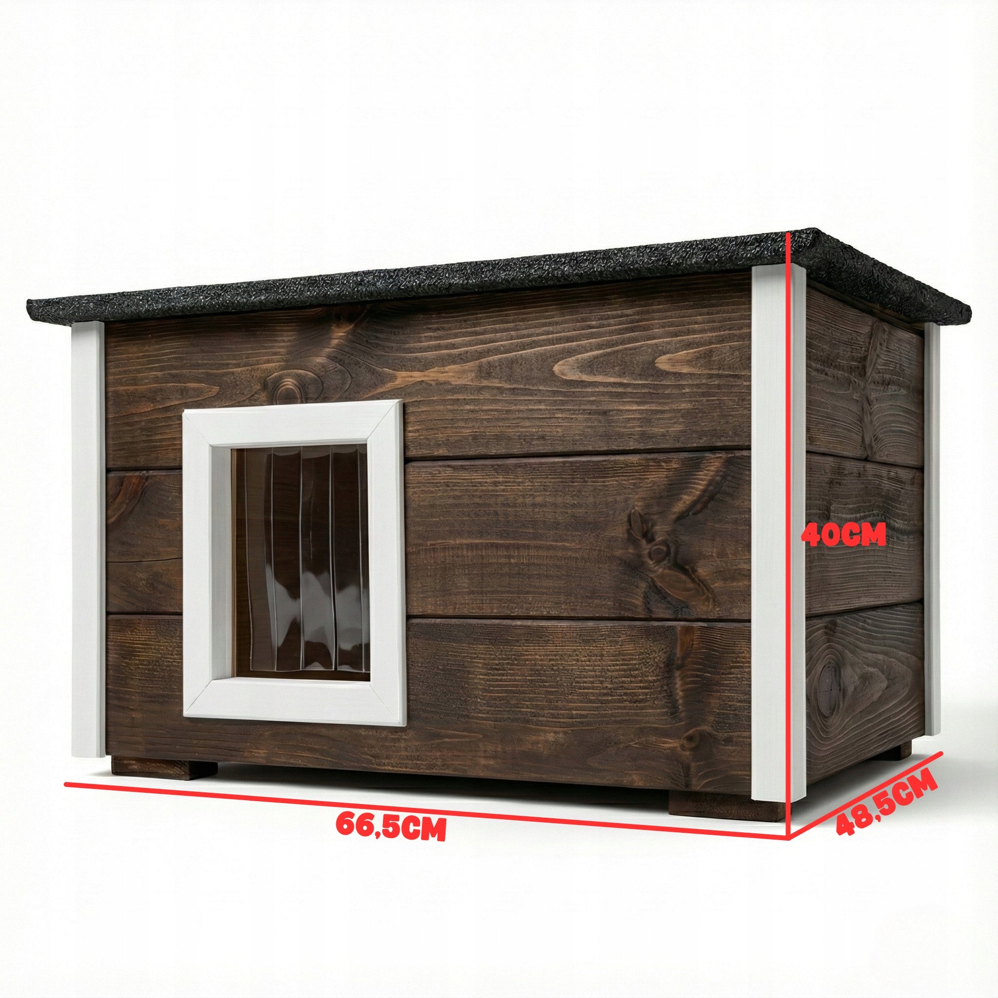 LARGE WHOLE INSULATED BOOTH BUDA CAT HOUSE SENDS IN FULL + FREEBIE Trade name BUDKA LUNA - PALISANDER + BIAŁY