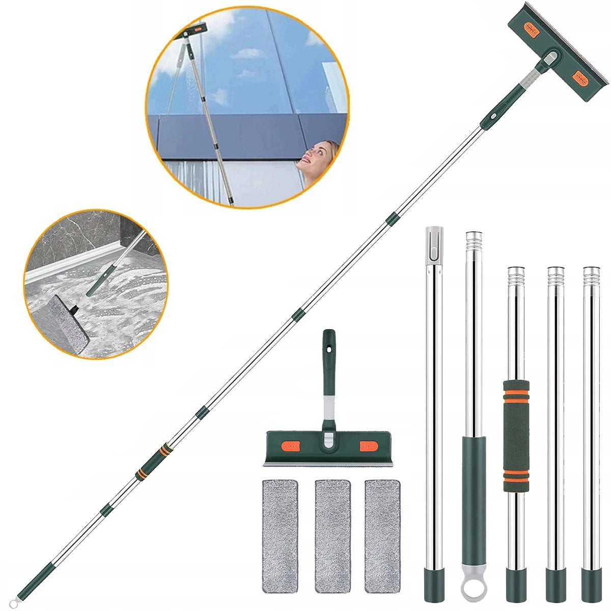 LARGE WINDOW MOP MIRROR WINDOW WASHER ADJUSTMENT + SQUEEGEE
