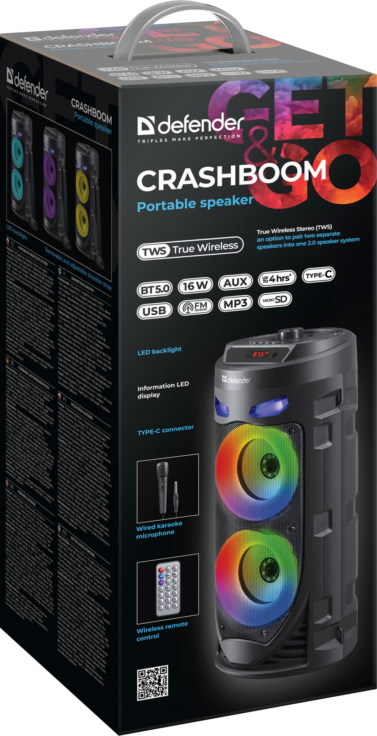 LARGE WIRELESS BLUETOOTH SPEAKER BOOMBOX USB LEDY REMOTE CONTROL MULTIFUNCTIONAL Manufacturer code 5908052993781