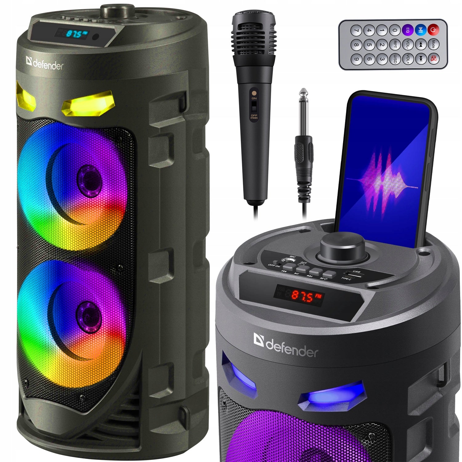 LARGE WIRELESS BLUETOOTH SPEAKER BOOMBOX USB LEDY REMOTE CONTROL MULTIFUNCTIONAL