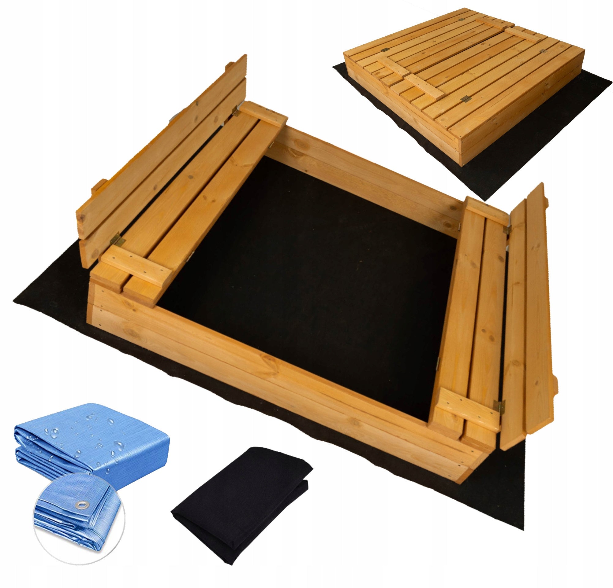 LARGE WOODEN SANDBOX CLOSED 120cm IMPREGNATED POLISH MANUFACTURER