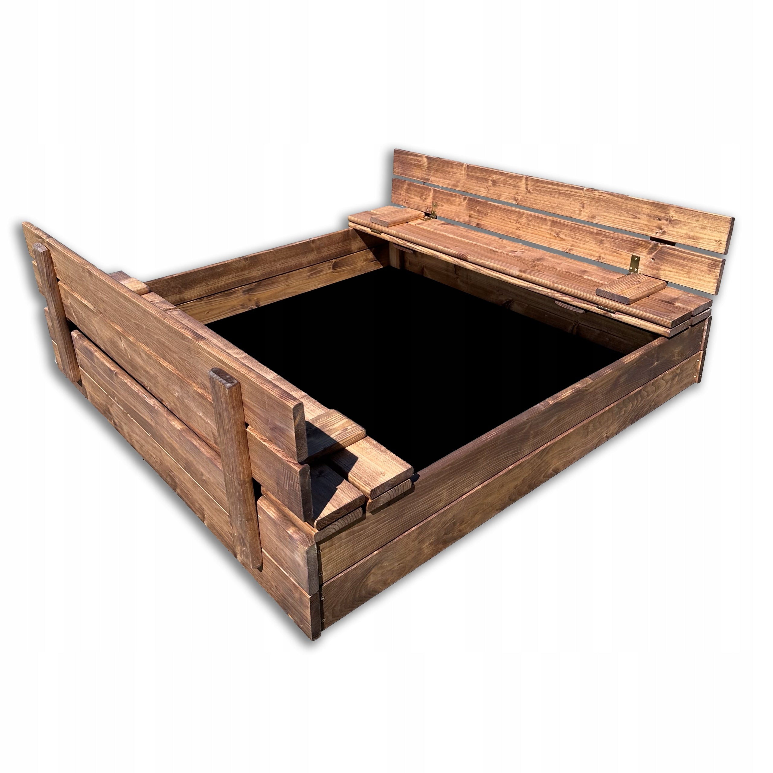 LARGE WOODEN SANDBOX IMPREGNATED PAINTED CLOSED 120x120CM PREMIUM Packaging status original