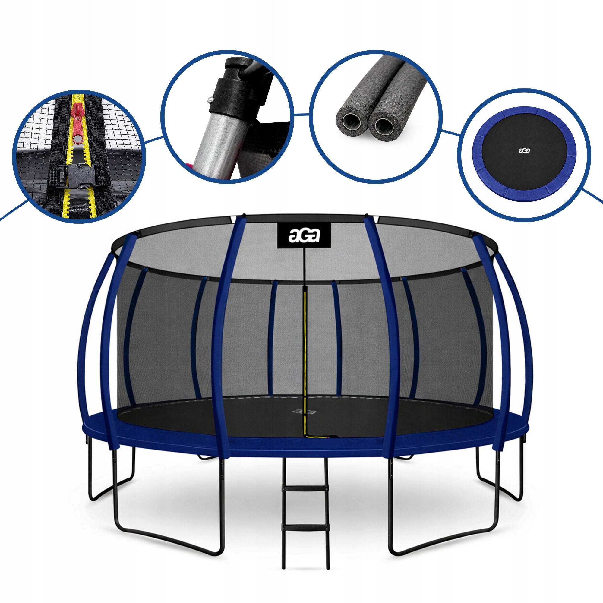 LARGEST Trampoline on the Market aGa SPORT EXCLUSIVE 500 cm 16 ft. DB PREMIUM Kind with net