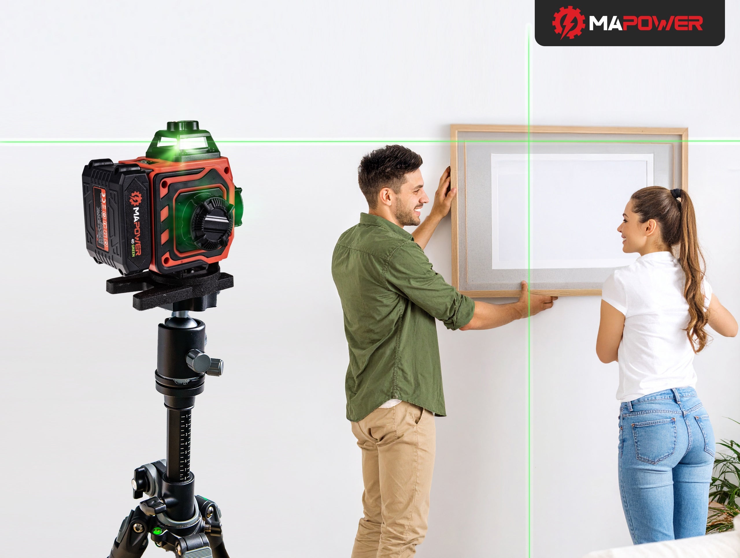 LASER CROSS LASER LEVEL 4D PLANE GREEN + TRIPOD 120CM Measurement accuracy (+/-) 1 mm