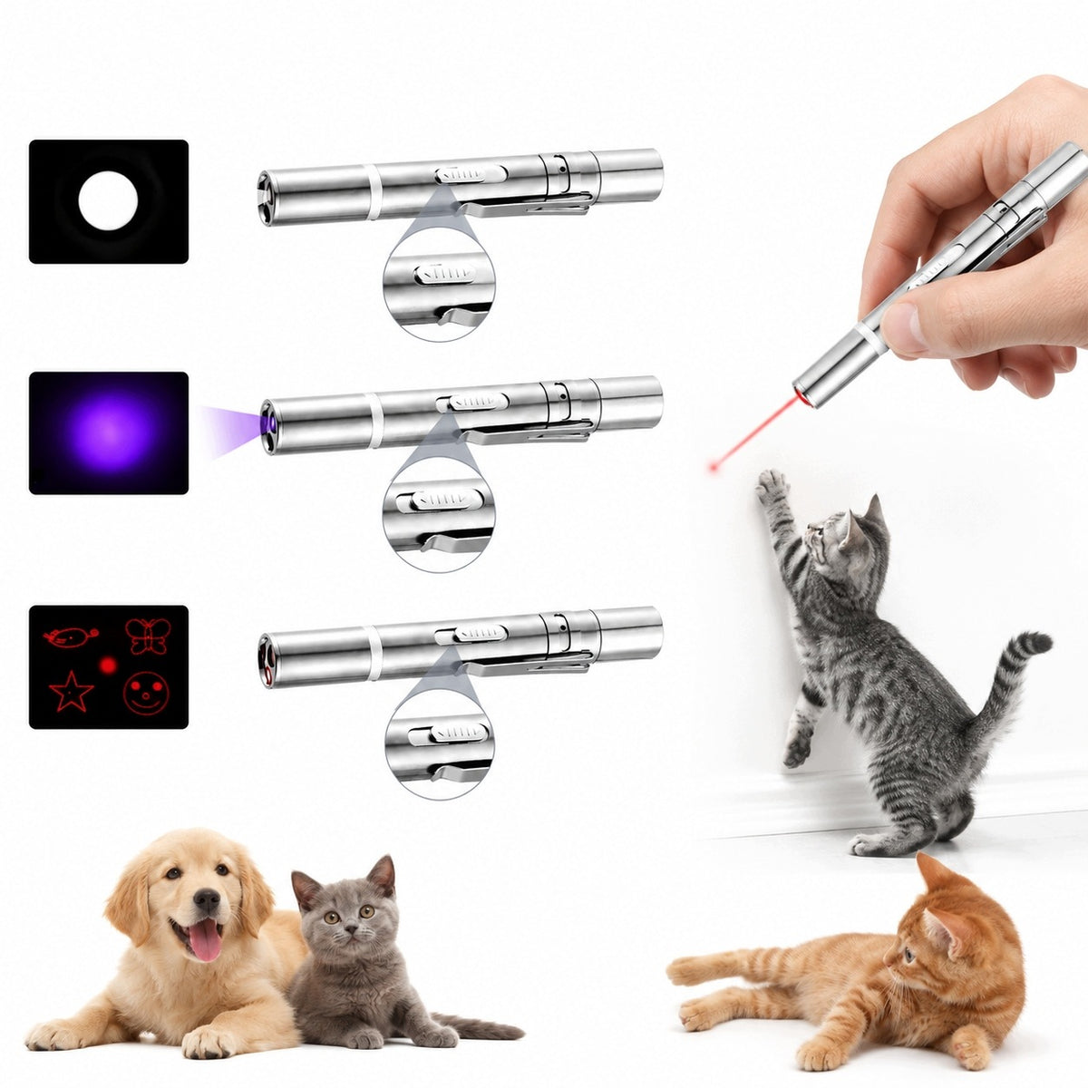 LASER FOR CAT DOG TOY INTERACTIVE STRONG LASER POINTER DIFFERENT DESIGNS