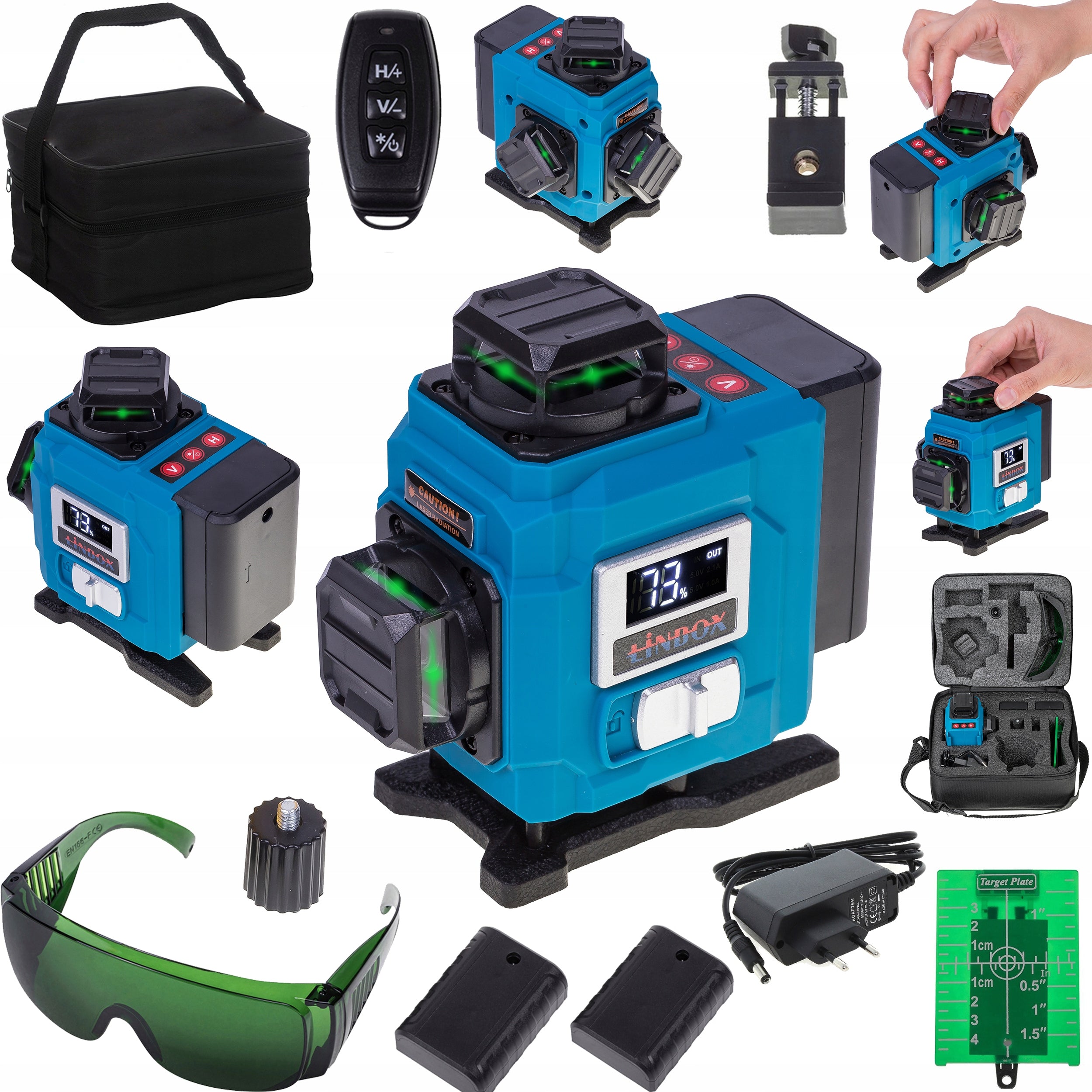 LASER LEVEL 360° CROSS LASER 4D ROTARY WINDOW SET