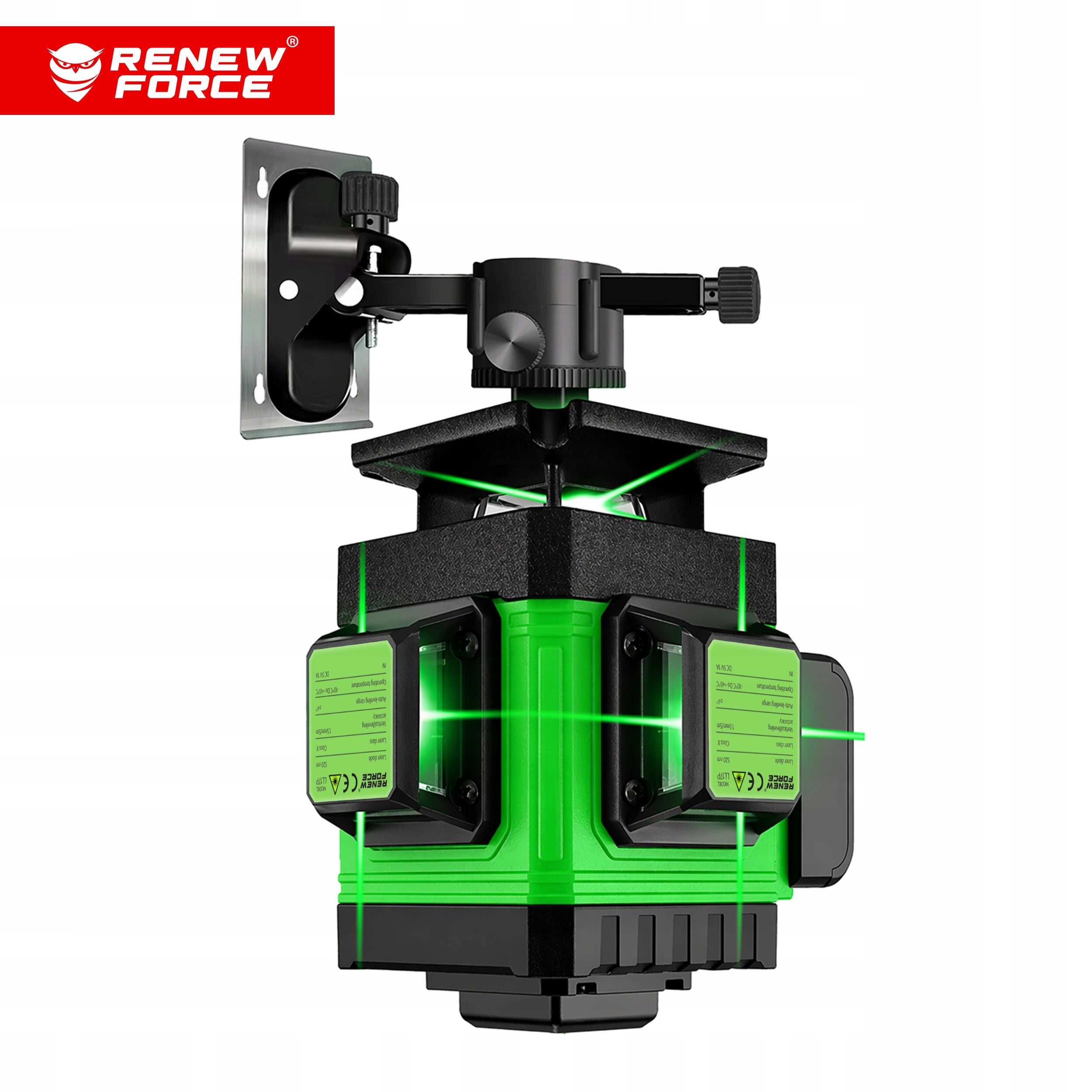 LASER LEVEL 360 PLANE 3D 16 LINE CROSS LASER GREEN PRO Maximum working range 40 m