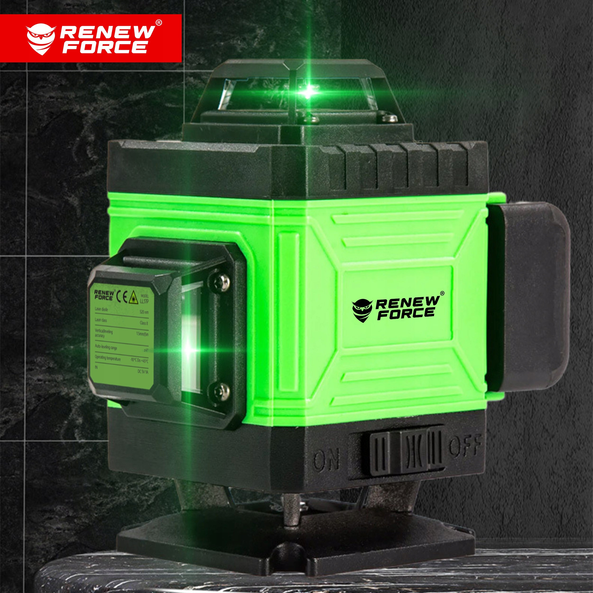 LASER LEVEL 360 PLANE 3D 16 LINE CROSS LASER GREEN PRO Model POZIOMICA LASEROWA PŁASZCZYZNOWA LASER KRZYŻOWY 1