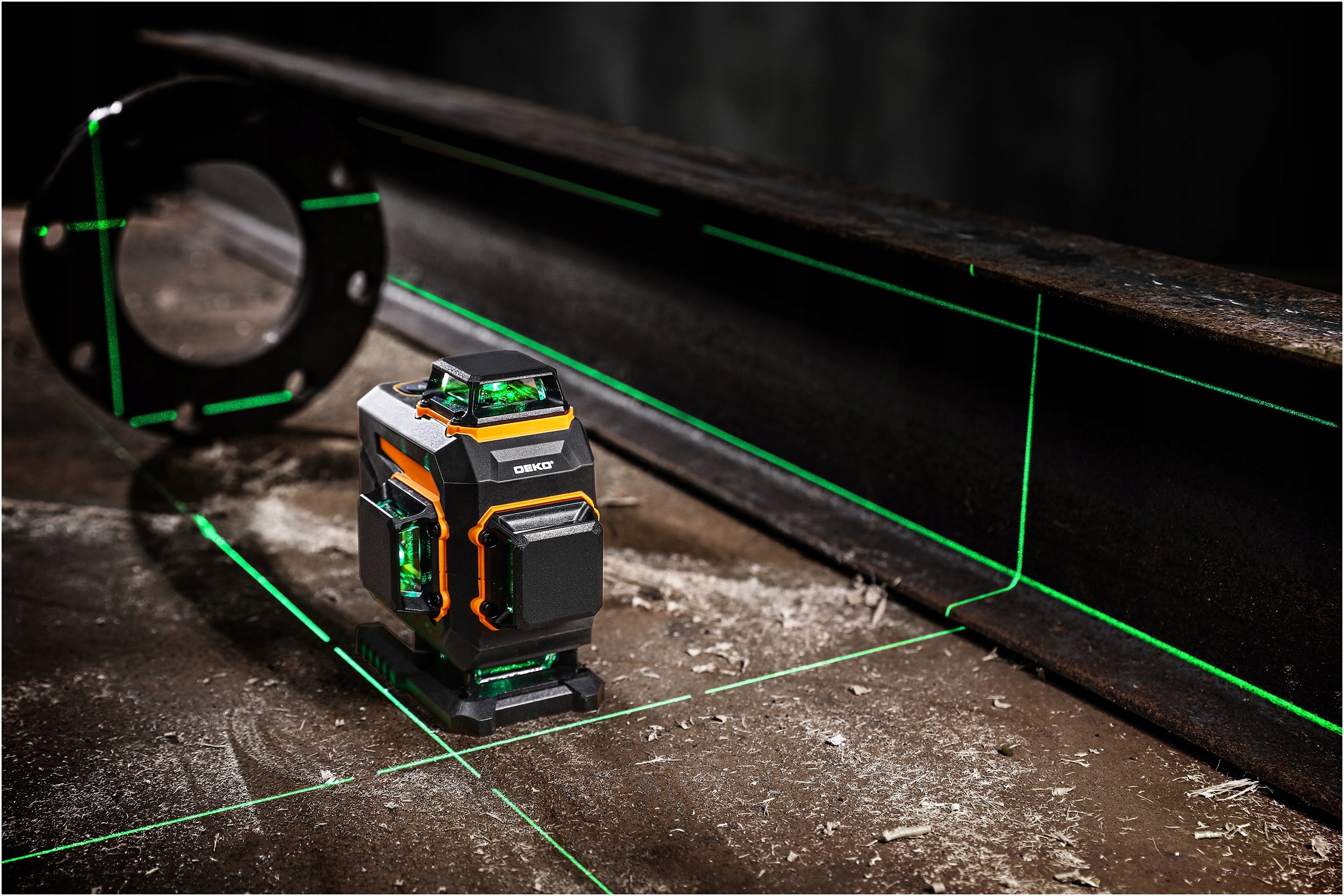 LASER LEVEL 360 PRO PLANE 4D CROSS LASER GREEN DEKO Power supply rechargeable battery