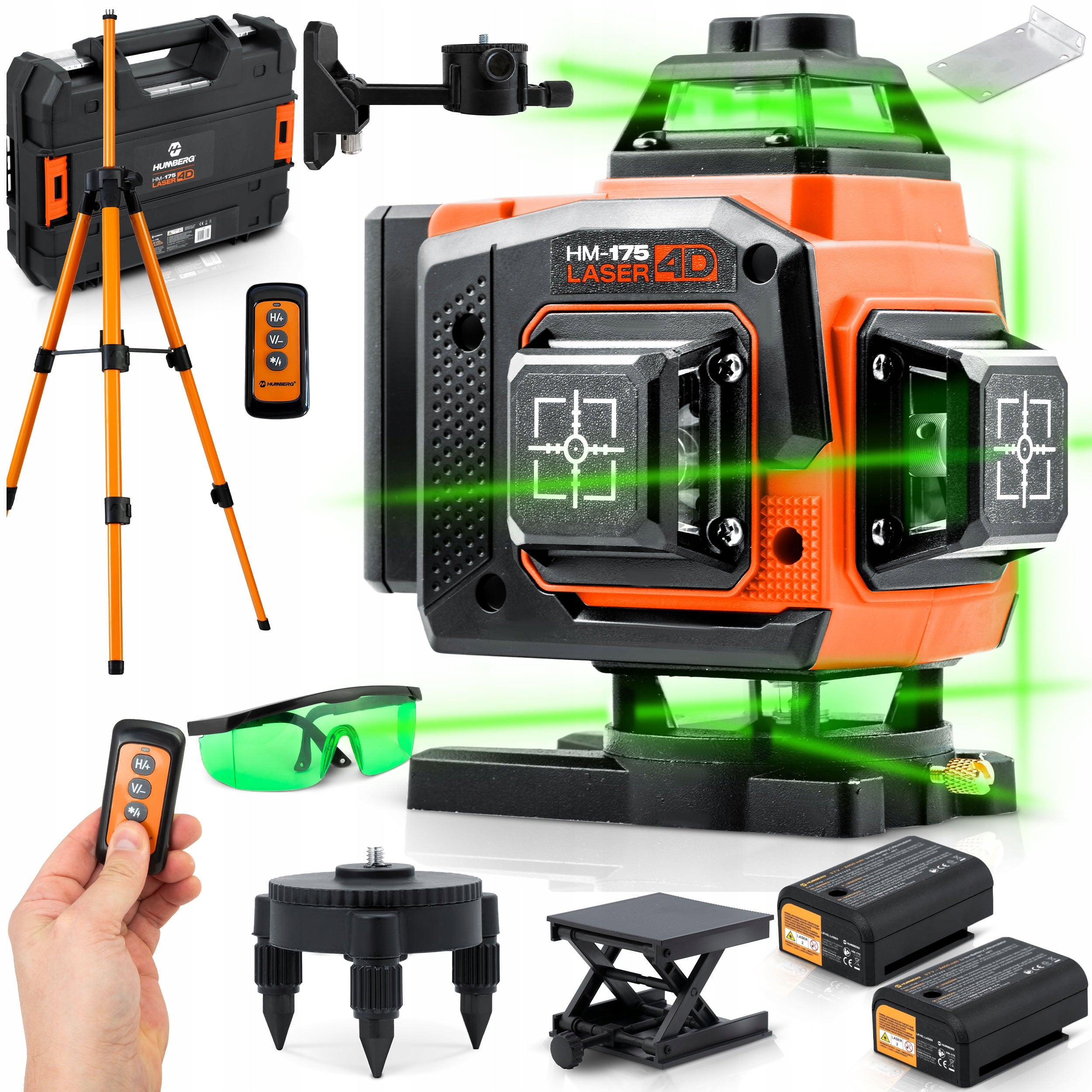 LASER LEVEL CROSS LASER 4D SELF LEVELING 16 LINES 2xAKU HUMBERG