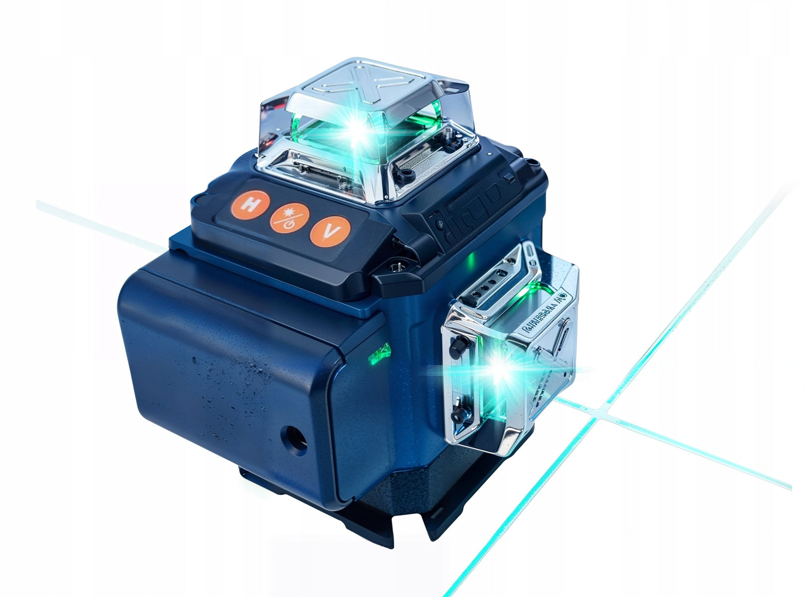 LASER LEVEL CROSS LASER GREEN SELF-LEVELING 4D 360 2 BATTERIES Power supply rechargeable battery