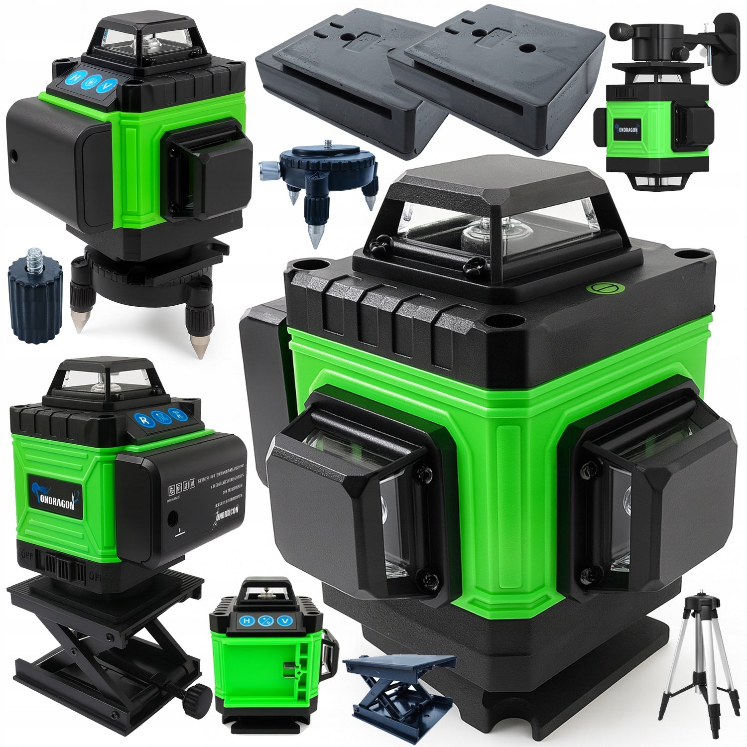 LASER LEVEL CROSS LASER GREEN SELF-LEVELING 4D 360 2 BATTERIES
