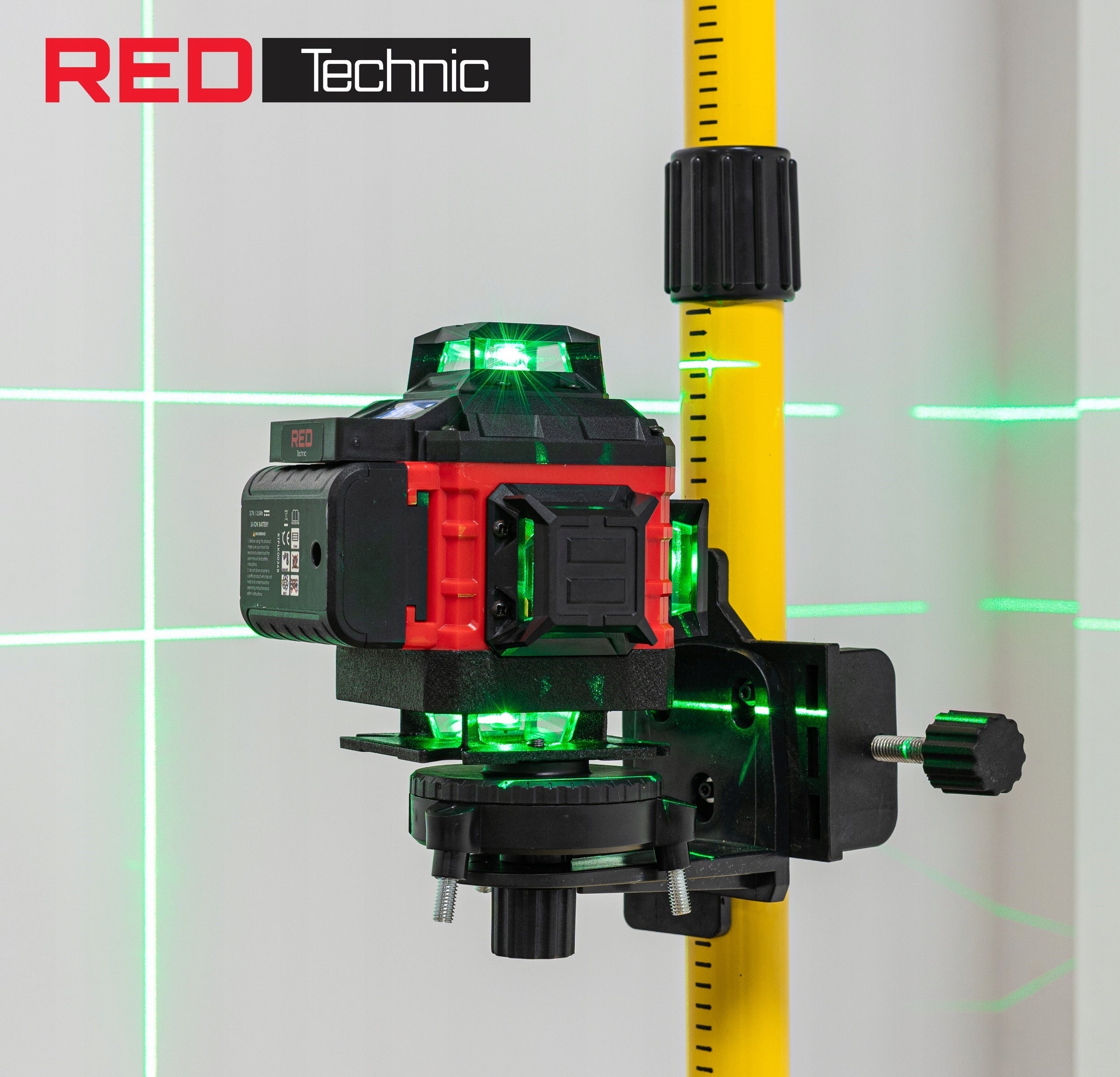 LASER LEVEL CROSS LASER GREEN SELF-LEVELING 4D 360 BATTERIES Number of laser beams 16
