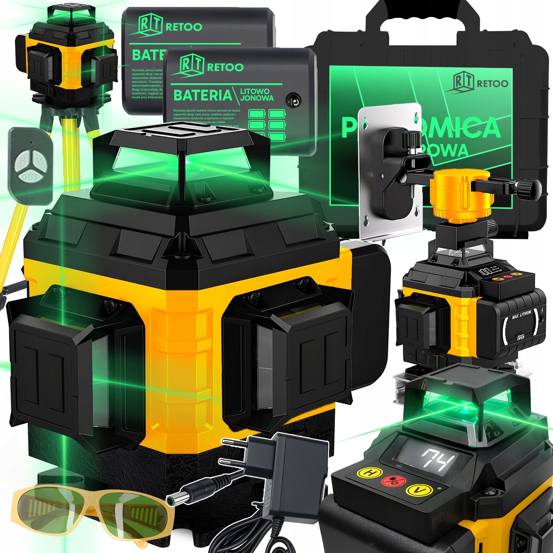 LASER LEVEL CROSS LEVEL 4D 16 LINES LASER + 2X AKU TRIPOD XL Manufacturer code ER999